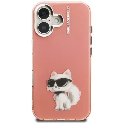 Karl Lagerfeld IML Aquarelle Choupette & Logo iPhone 16 dėklas, rožinis image 3