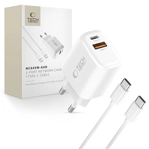 Tech-Protect NCA45W-GAN 45 W įkroviklis su USB-C kabeliu image 1