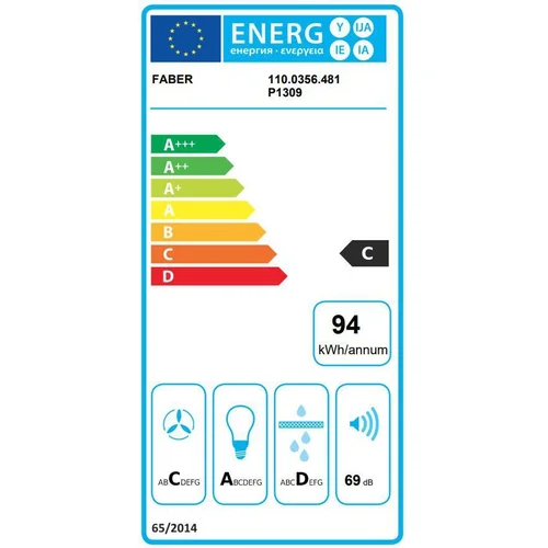 Faber INCA LUX EV8X/WH A52 52 cm Pilnai įmontuojamas gartraukis image 3