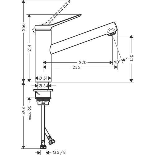 Hansgrohe Zesis M33 Plautuvės maišytuvas 74802000 Chromo image 2
