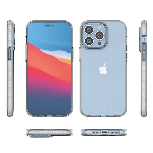 Pavasario TPU dėklas iPhone 14 Pro Max, juodu rėmu image 2