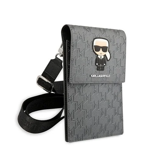 Karl Lagerfeld Monogram Ikonik Patch sidabrinis krepšys image 3