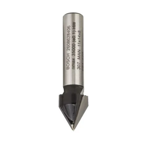 Bosch V tipo griovelių freza HM 60o Ø14 mm 2608628406 image 1