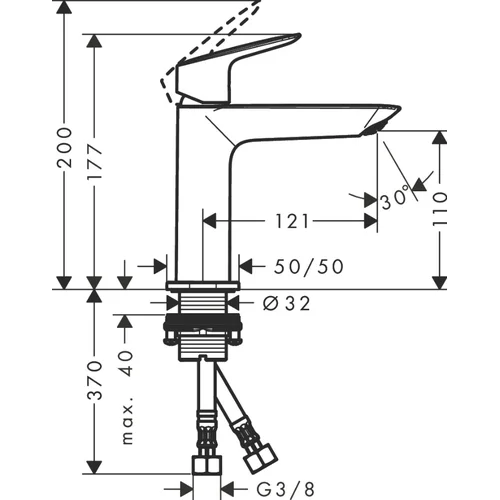 Hansgrohe Logis praustuvo maišytuvas 71252000 image 2