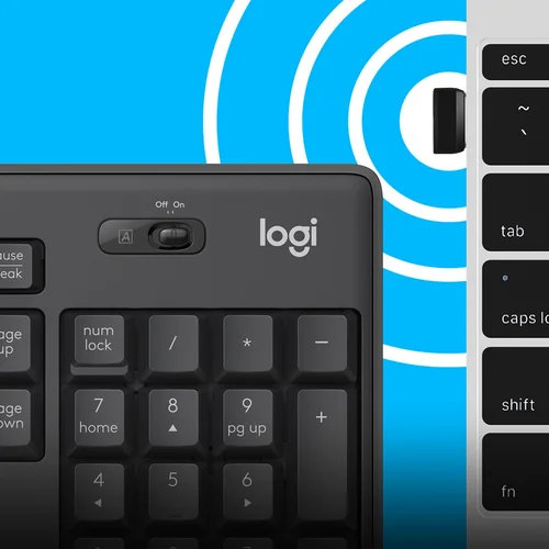 Logitech MK295 tyli belaidė klaviatūros ir pelės kombo, grafito image 2