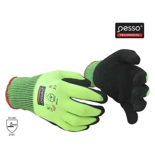 PESSO PNBRG Nailoninės darbo pirštinės, grublėtu nitrilu 9 image 1