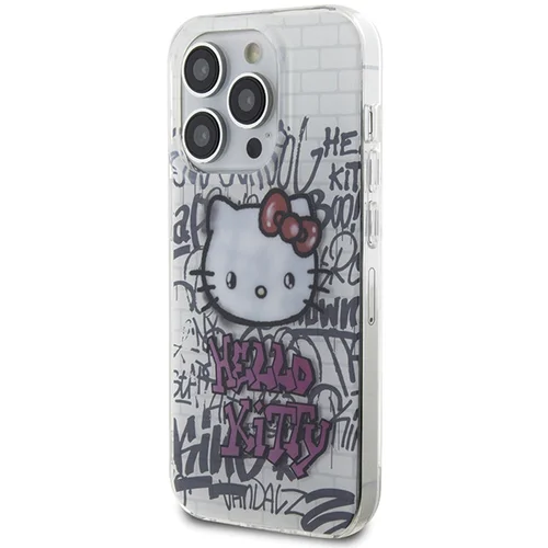Hello Kitty IML Katė ant Plytų Grafiti dėklas iPhone 14 Pro, baltas image 2