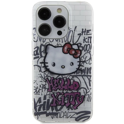 Hello Kitty IML Katė ant Plytų Grafiti dėklas iPhone 14 Pro, baltas image 3