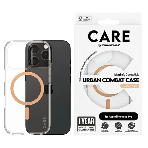 CARE by PanzerGlass 1374 dėklas iPhone 16 Pro Peachy MagSafe image 1