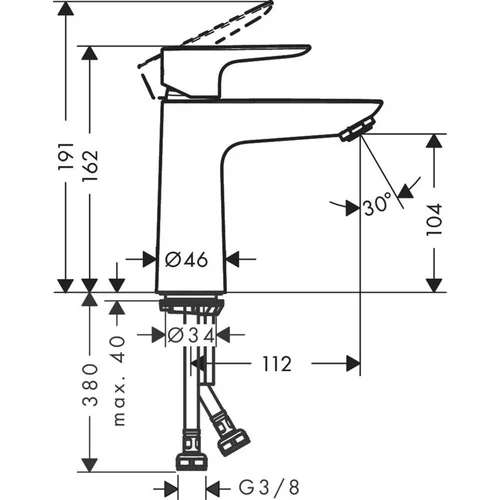 Hansgrohe TALIS E110, Juodas image 2
