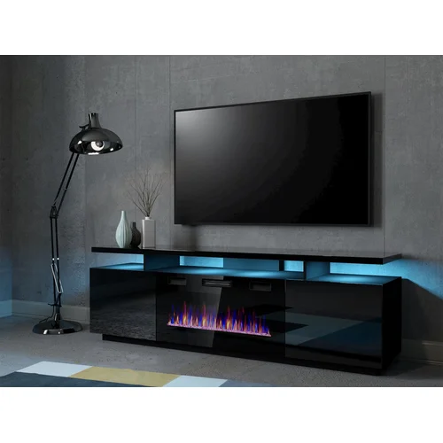 EVA TV spintelė su elektriniu židiniu 180 × 40 × 52 cm, juoda image 3