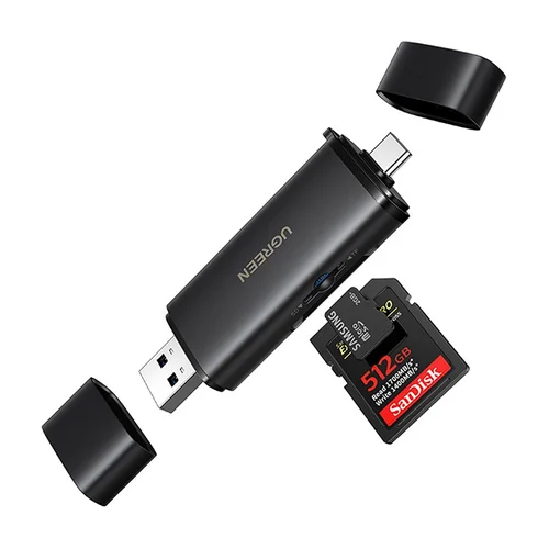 Ugreen 65024 USB-C/USB-A UHS-II kortelių skaitytuvas, juodas image 1