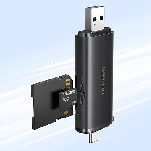Ugreen 65024 USB-C/USB-A UHS-II kortelių skaitytuvas, juodas image 2