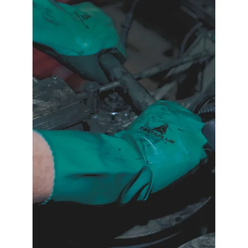 DELTAPLUS VV835 cheminės pirštinės nitrilo danga dydis 10 Žalia image 3