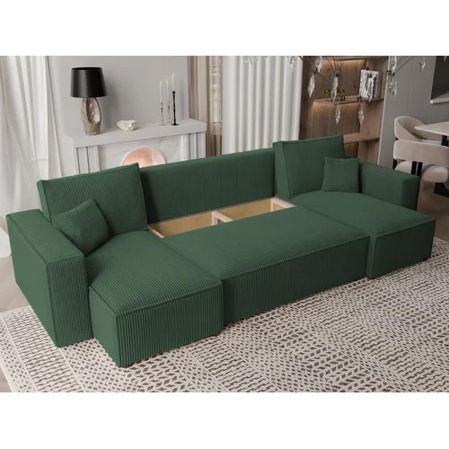 Kampinė sofa-lova PARIS U Poso 14, žalia image 3