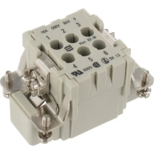 Harting HAN E įdėklas E, vyriškas 6P užspaudžiamas image 2