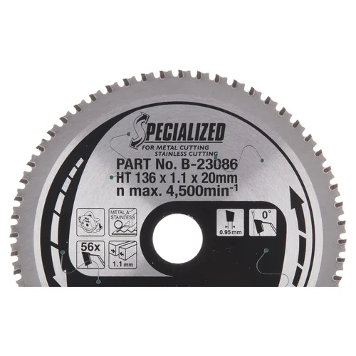 SPECIALIZED T.C.T. pjūklas 136X1.1X20mm 0° Makita B-23086 image 1