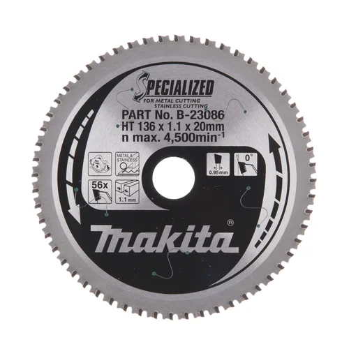 SPECIALIZED T.C.T. pjūklas 136X1.1X20mm 0° Makita B-23086 image 2