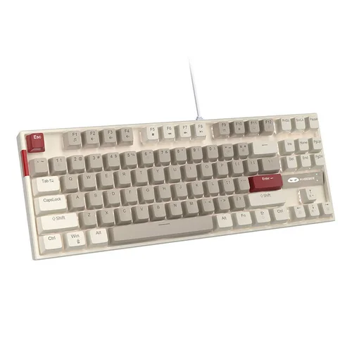 MageGee MK-STAR retro balta ir pilka mechaninė klaviatūra image 2