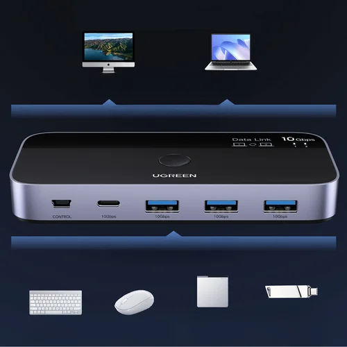 Ugreen USB-C jungiklis 10 Gb/s, pilkas image 2