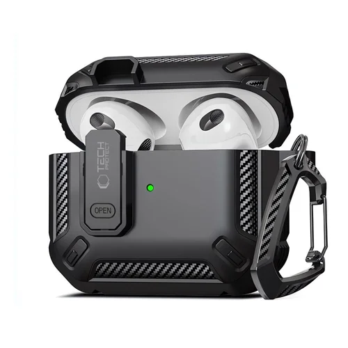 Tech-Protect X-Carbo dėklas AirPods Pro 1/2, juodas image 1