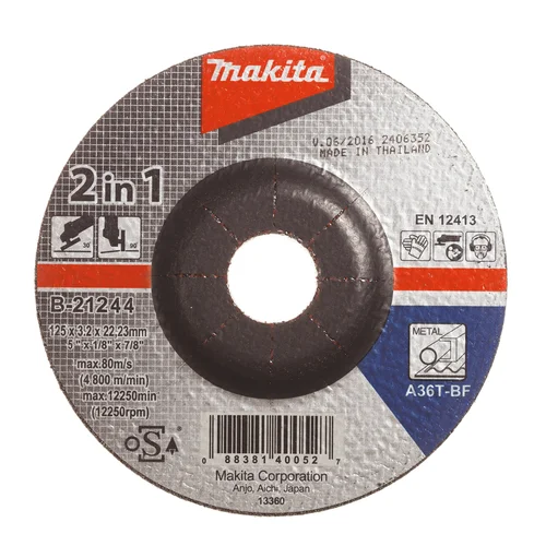 Makita B-21244 Pjovimo/Šlifavimo diskas 125 mm image 2