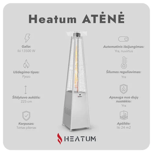 Heatum Piramidė Atėnė – dujinis terasinis šildytuvas image 3