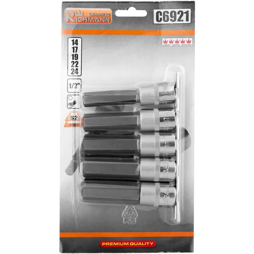 Richmann Hex tipo 1/2'' galvučių rinkinys H14-H24, 5 vnt. image 1