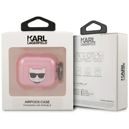 Karl Lagerfeld Choupette Head dėklas AirPods 3, rožinis image 3
