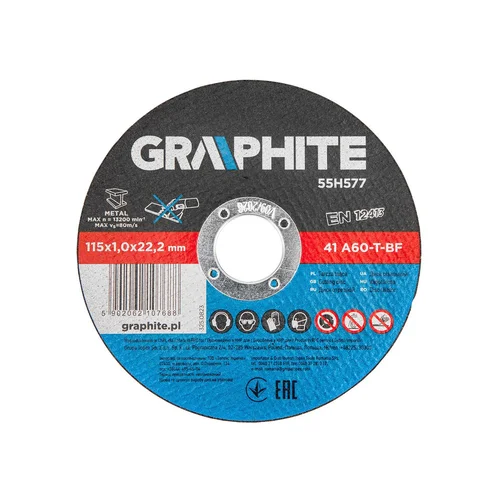 GRAPHITE 41 A60-T-BF 115 x 1,0 x 22,2 mm diskas image 1