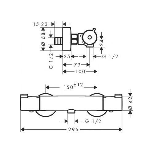 Termostatinis maišytuvas dušui Hansgrohe Ecostat 1001 CL 13211000 image 2
