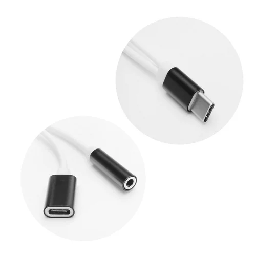 AUX 2in1 USB Type-C į USB Type-C ir 3,5 mm adapteris, juodas image 2