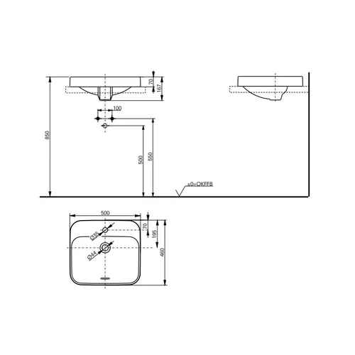 TOTO L5615CE baldinis praustuvas 500×460×167 mm image 2