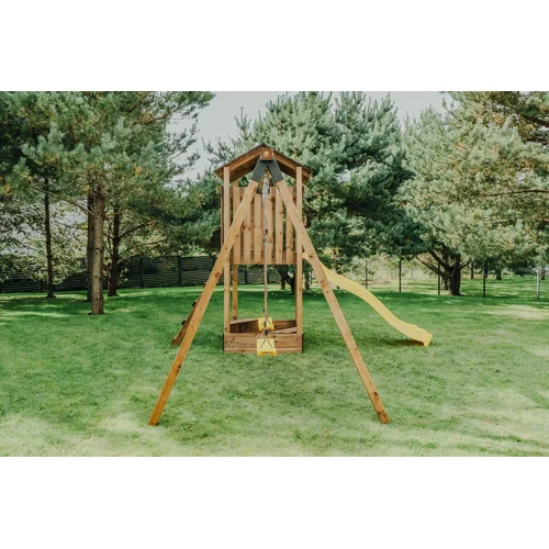 HATIS Kona Medinė vaikų žaidimų aikštelė su priedais, geltona image 2