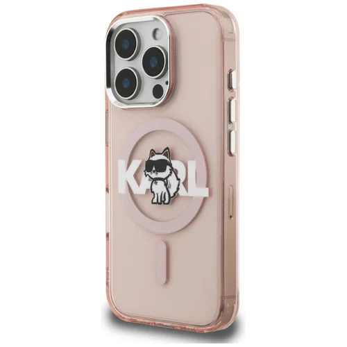 Karl Lagerfeld IML Choupette Sketch Logo MagSafe dėklas iPhone 16 Pro, rožinis image 2