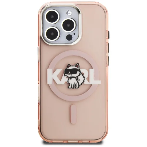 Karl Lagerfeld IML Choupette Sketch Logo MagSafe dėklas iPhone 16 Pro, rožinis image 3