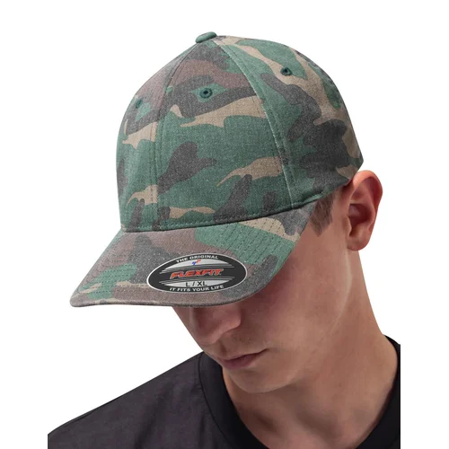 Kamufliažo rašto Flexfit 6977CA kepuraitė su snapeliu - L/XL, Green Camo image 2