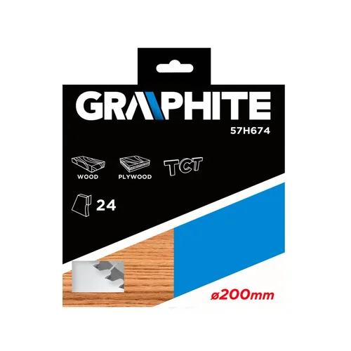 GRAPHITE Pjovimo diskas 200x30mm, 24 dantų image 2