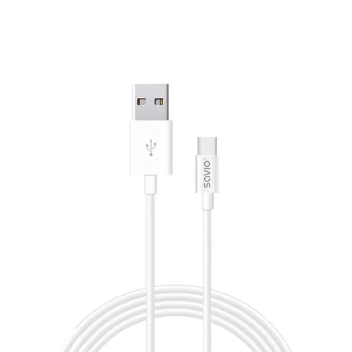 Savio CL-125 USB 2.0 kabelis 1 m USB-A–USB-C, baltas image 1