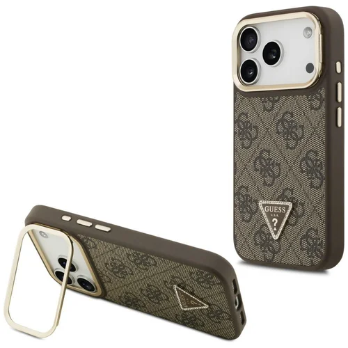 Guess 4G PU Triangulo MagSafe dėklas iPhone 17 Pro, rudas image 1