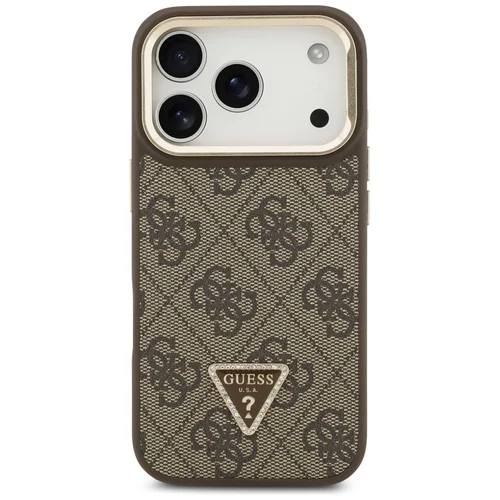 Guess 4G PU Triangulo MagSafe dėklas iPhone 17 Pro, rudas image 3