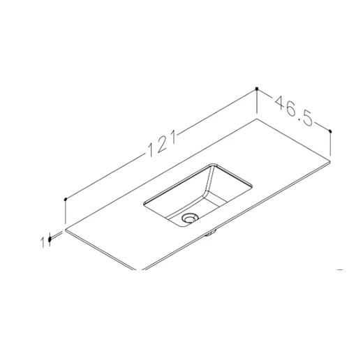 Kame Universal WP/12-3/H18-P3 120 cm Žemės akmens HPL praustuvas image 2