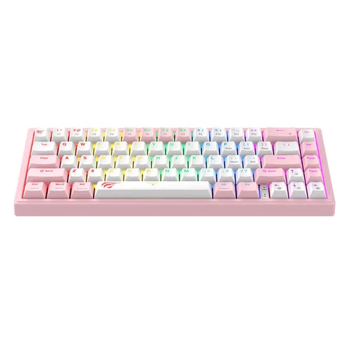 Havit KB874L RGB rožinė ir balta mechaninė klaviatūra image 3