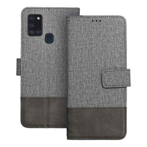 GOMMA Samsung A21s pilkas knygelės dėklas image 1