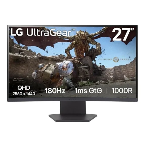 LG 27GS60QC-B.AEUQ monitorius, 27 colių, 1 ms atsako laikas image 1