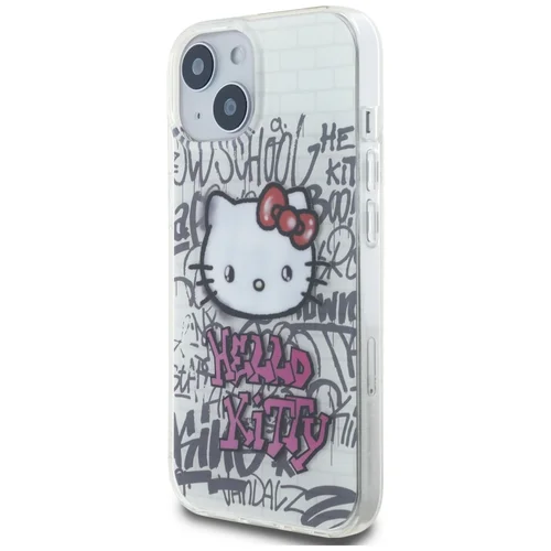 Hello Kitty IML grafiti dėklas iPhone 15, baltas image 2
