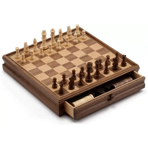 Šachmatų–Šaškių rinkinys riešutmedžio TS-WG-CT15, Karalius 7,6 cm image 1