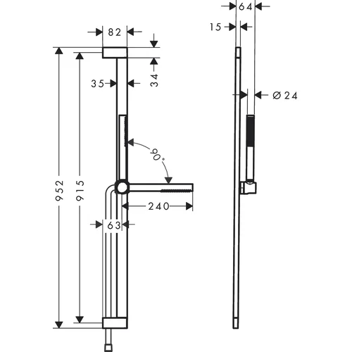 Dušo komplektas Hansgrohe Pulsify S 100 1jet EcoSmart+, 24383000, chromo image 2