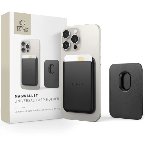 Tech-Protect MagWallet MagSafe kortelių dėklas, juodas image 1