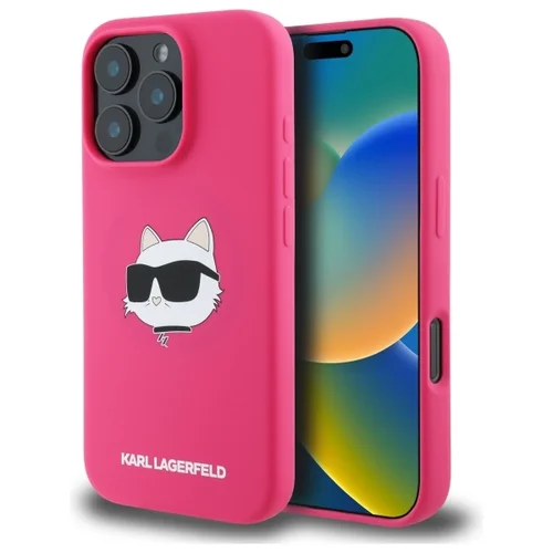 Karl Lagerfeld Choupette MagSafe dėklas iPhone 16 Pro, rožinis image 1